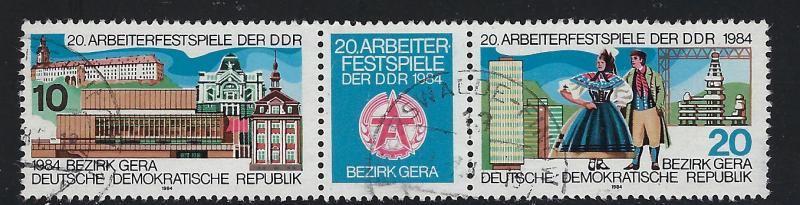 Germany DDR Scott # 2419a, postally used, se-tenant, WZd595