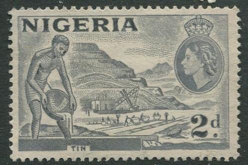 Nigeria -Scott 93 - QEII Definitive -1956 - Used - Single 2p Stamp