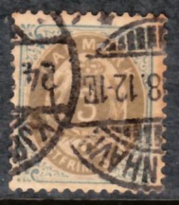 Denmark 1895 Sc 41 3 ore Used