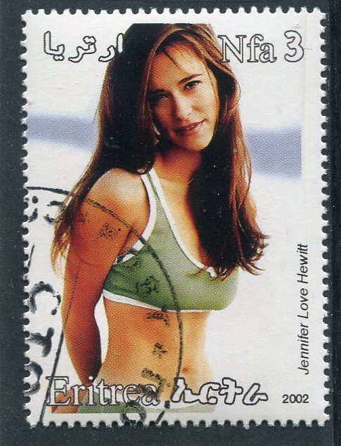 Eritrea 2002 JENNIFER LOWE HEWITT Actress 1 value Perforated Fine Used VF