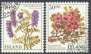 ICELAND 663-64 USED 1988 FLOWERS