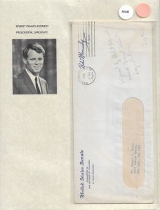 1965 Senator Robert Kennedy free frank cover w/Letter (53442)