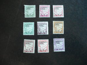 Stamps - Oubangui-Chari - Scott# J3-J11 - Mint Hinged Part Set 9 Stamps