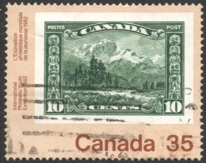 Canada SC#912 35¢ Mt. Hurd, 10¢ Stamp 1928 (1982) Used