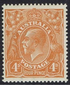 AUSTRALIA 1914 KGV 4D SINGLE WMK