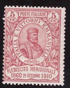 ITALY Scott 117 MH*  1910 Giuseppe Garibaldi stamp CV $125