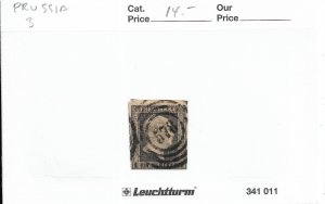 Germany: Prussia Sc # 3 used (57451)