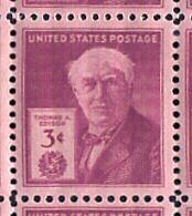 1947 sheet - Thomas Edison Sc# 945