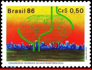 2076 BRAZIL 1986 WORLD GASTROENTEROLOGY CONGRESS, HEALTH, MI# 2182 C-1520, MNH