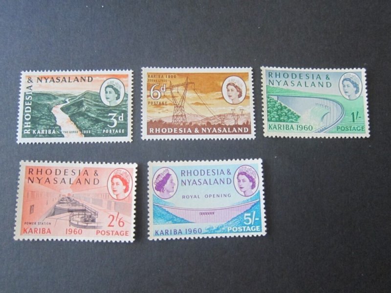 Rhodesia and Nyasaland 1960 Sc 32-7( no gum) set MNH