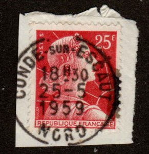 France  #756, Used, Postmark CONDE-sur-ÉSCAUT, NORD, 25-5-1959