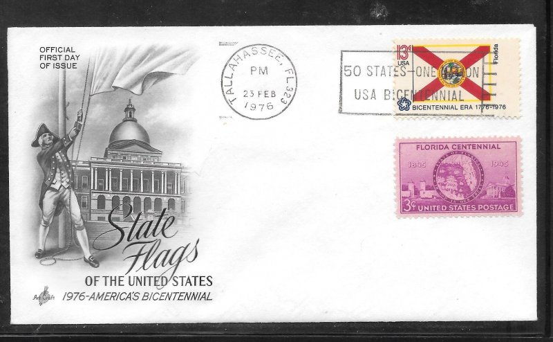 Just Fun Cover #1659 FDC FL. State Flag Artcraft Cachet. (A1489)