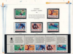 Scott 2637 - 2641 - Summer Olympic Games On White Ace Page  #02 2641s10