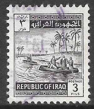 Iraq 319: 3f Guffas on the Tigris, used, F-VF
