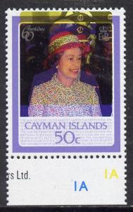 Cayman Islands 1986 Queen's 60th Birthday 50c with specta...