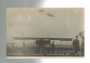 1911 Chicago IL USA Aviation Meet Real Picture Postcard Cover Ohio martin Roth