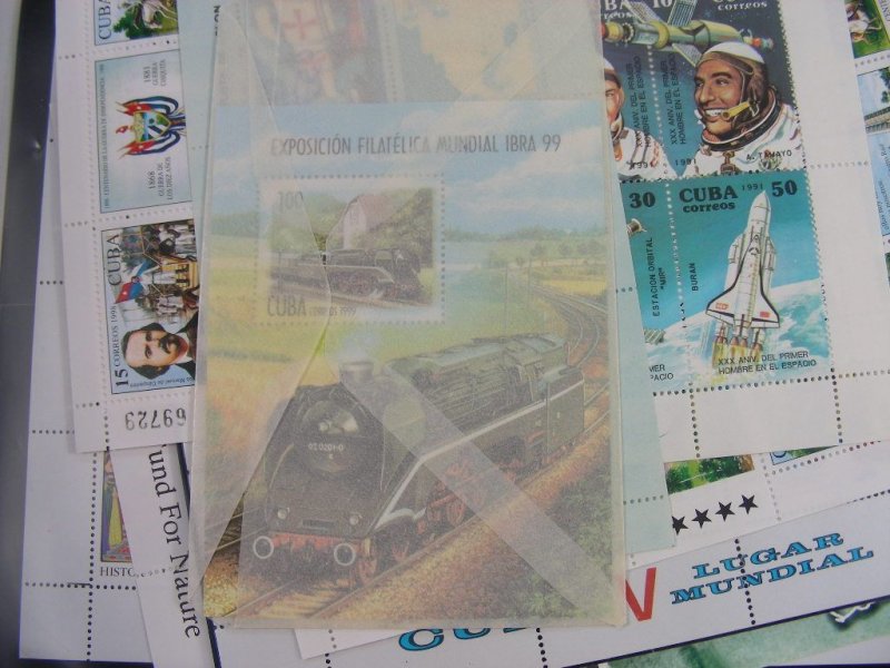 CUBA, Excellent accumulation of Souvenir Sheets & other Stamps