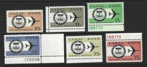 Canal Zone Scott #C48 - C53 Mint NH Complete Set Seal & Plane 2019 CV $4.70++