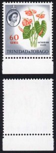 TRINIDAD and TOBAGO SG295a 1960 60c perf 14.5 U/M (Light gum disturbance)