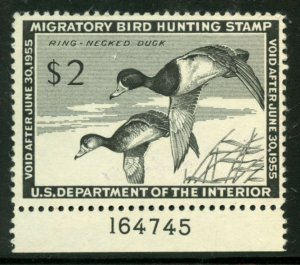 US Scott RW21 Ring necked Duck Stamp Mint NH SUPERB Pl. No.164745
