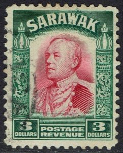 SARAWAK 1934 RAJA BROOKE $3 USED