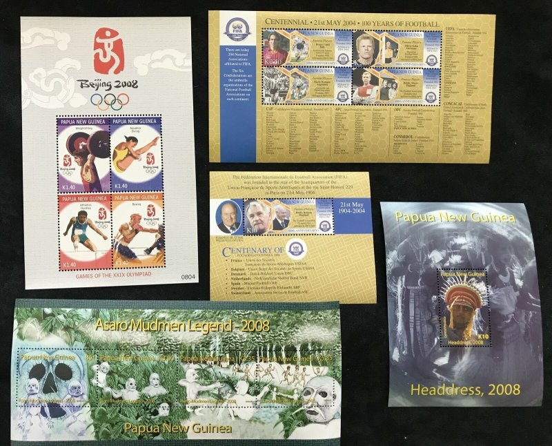 Papua New Guinea Royalty Sport Mushrooms Wildlife Mini Sheets MNH x36 (Pap 209)