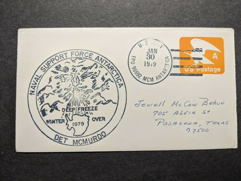 FPO 96692 McMURDO Station, ANTARCTICA 1979 Navy Cover Naval DEEP FREEZE Cachet