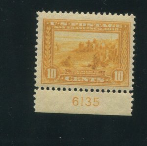 1913 United States Postage Stamp #400 Mint Never Hinged VF Plate No. 6135