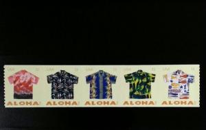 2012 32c Aloha Shirts Coils, Strip of 5 Scott 4597-4601 Mint F/VF NH