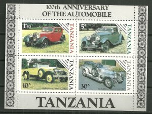 1985 Tanzania Classic Roll Royces souvenir sheet MNH