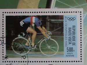 UPPER VOLTA-1980- SUMMER OLYMPIC GAMES- BIKE RACING - CTO S/S VERY FINE