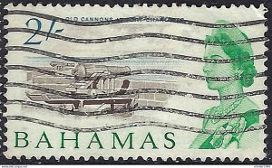 BAHAMAS 1965 QEII 2/- Brown, Light Blue & Emerald SG257 Used