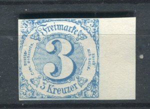 THURN & TAXIS; Scarce classic Mint Marginal Official Reprint of 3k. value