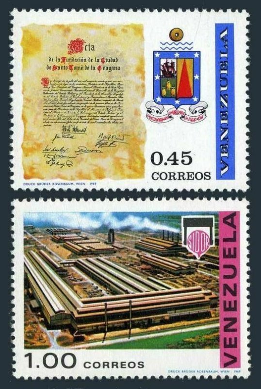 Venezuela 945-946, MNH. Michel 1794-1795. Charter, Coat of Arms; Complex. 1969.