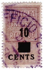 (I.B) BOIC (Eritrea) Revenue : Duty Stamp 10c on 4c OP