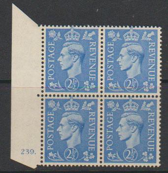 GB George VI  SG 489 UM _ Control none  Cyl 239 Dot 