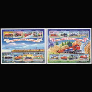 ZAIRE 2001 - Scott# 1564-5 Sheets-Trains NH