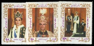 Iran #1488-1490 Cat$30, 1968 Coronation, set of three, never hinged