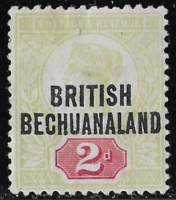 British Bechuanaland green & carmine 2d QV issue of 1891, Scott 34 MH