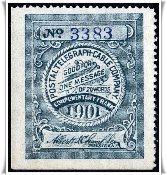 SC#15T21 Postal Telegraph Company (1901) MNG