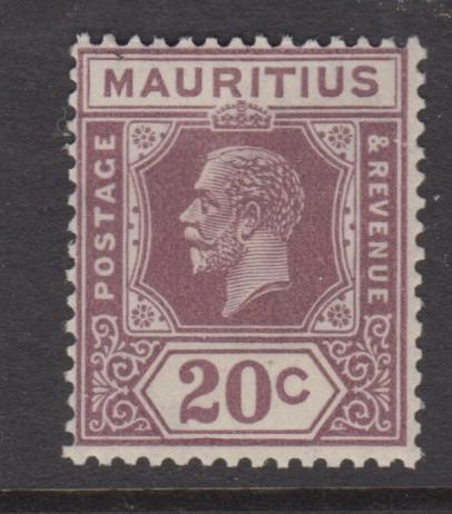 Mauritius - Scott 192 - KGV Definitive Issue -1922 - MNH - Single 20c Stamp