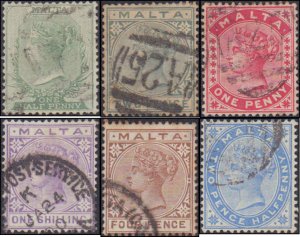 Malta #8-13, Complete Set(6), 1885, Used