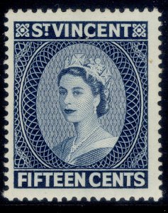 ST. VINCENT QEII SG195, 15c deep blue, LH MINT.