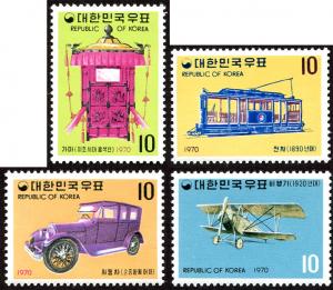 Korea 704-07 set/4 mnh 1970 Historic Transporation