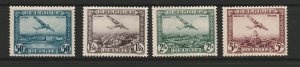 BELGIUM #C1-4 FIRST AIRMAIL ISSUE MNH/MH
