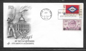 Just Fun Cover #1657 FDC AR. State Flag Artcraft Cachet. (A1487)