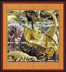 MARIJ EL - 2001 - Dinosaurs - Perf 12v Sheet - Mint Never Hinged - Private Issue