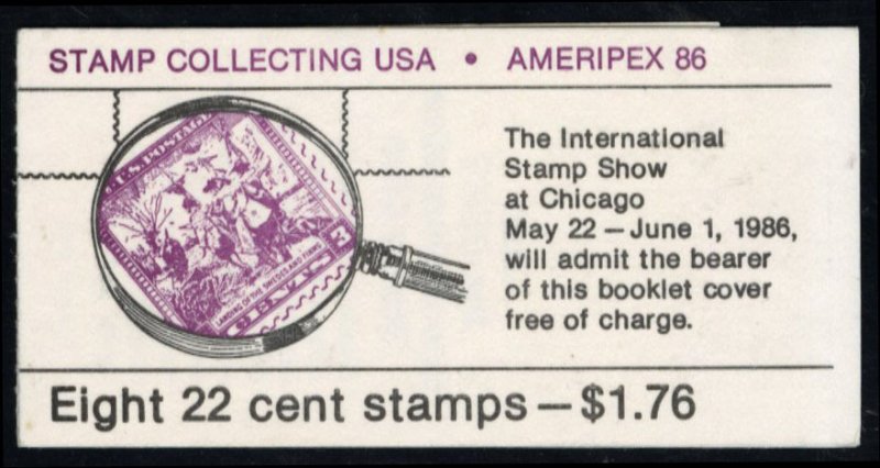 United States, 1930-Present #2201b Cat$100, 1986 Ameripex, unexploded booklet...