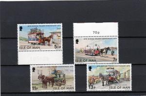 Isle of Man 1976 Horse Trams set (4) Perforated mnh.vf