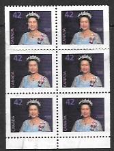 Canada #1357a used Booklet stamps Queen Elizabeth II.